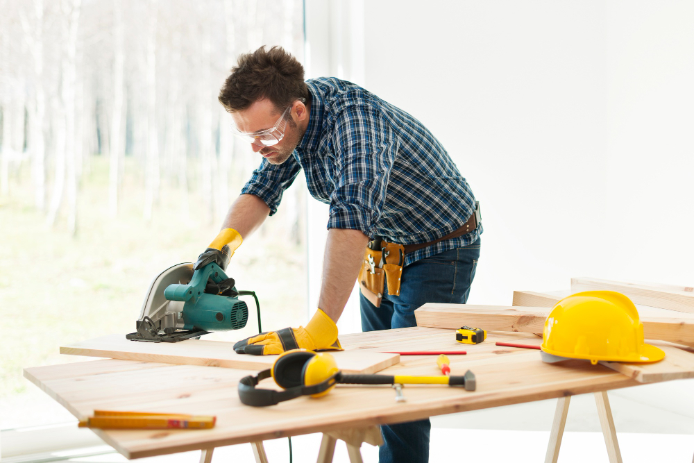 Carpenter with drill